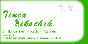 timea mikschik business card